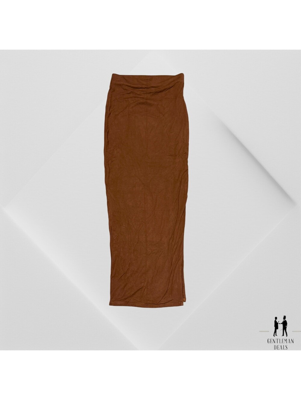 RE ONA Women Brown Casual Skirt XS Viscose Spandex Tight Skirt Side Slit - Picture 2 of 8